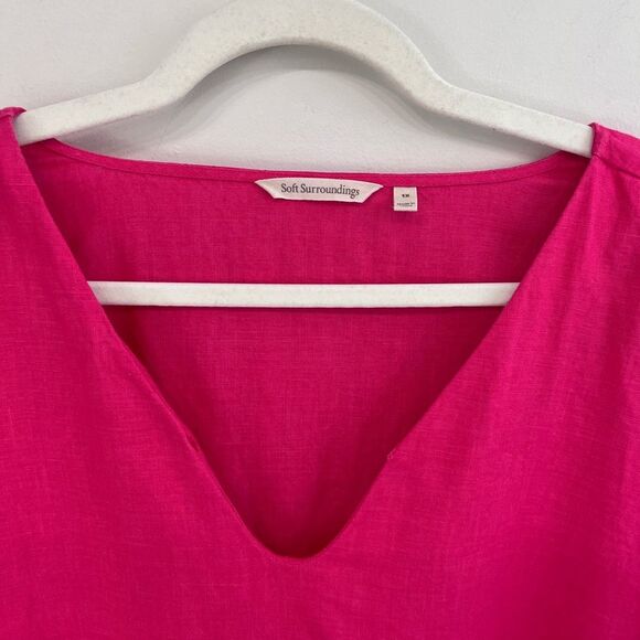 Soft Surroundings Saja 100% Linen Tunic Pink 1X - Picture 3 of 9